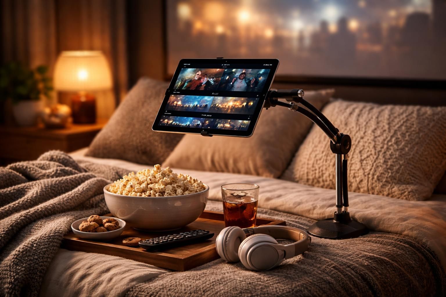 découvrez notre sélection d'accessoires et supports pour ipad, parfaits pour un confort optimal dans votre coin cinéma au lit.